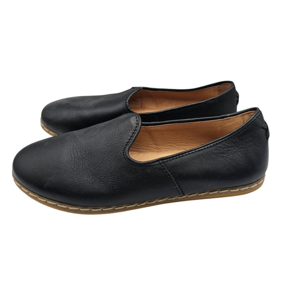 CHARIX Artisan Loafer Shoes Women's Slip-On Black Leather Flats - US 8